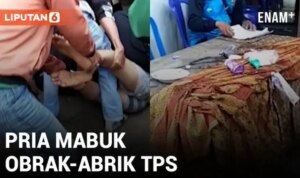 VIDEO: Rusak!  Seorang pria mabuk mengamuk saat penghitungan suara di TPS Bengkulu